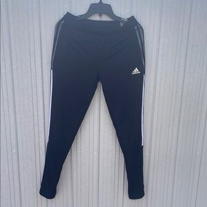 Adidas Black Sweatpants with Tapered Fit and Elastic Waistband